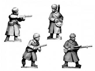 Infanterie russe avec MP & MGS en toque de fourrure 