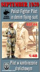 September 1939 - Polish Fighter Pilot in denim flying-suit 