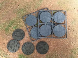 Runde 60 mm Bases (Sockel) - gepflastert 