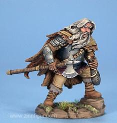 Male Dwarven Fighter with Axe and Wine Skin 