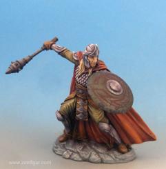 Male Warrior/Cleric with 3 Weapon Options & Shield - Mace, Sword and Axe 
