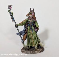 Kitsune druide avec bâton 