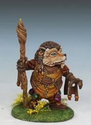 Hérisson druide avec bâton 