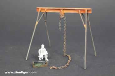 Grue motorisée et boîte à outils 