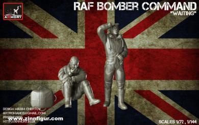 RAF WWII Crewmen in High Altitude Outfit - Waiting... 
