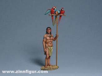 Indianer mit Papageienständer 