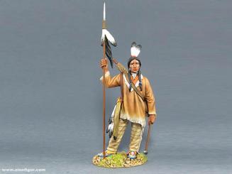 Guerrier sioux avec une lance 