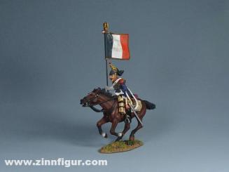 Cuirassier français Porte-drapeau au galop 