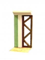 Base avec mur et porte en bois 