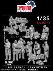 1940 French Infantrymen at Rest Big Set 