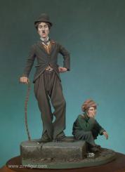 Le clochard (Charlie Chaplin) avec le garçon 