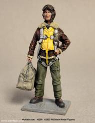U.S.A.A.F. Heavy Bomber Crewman Standing Wearing B-6 Flying Helmet and Goggles 