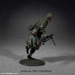 German Grenadier Running in Greatcoat With MG 42, 1942-45 