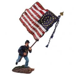 Unions-Fahnenträger mit Nationalfahne - 20th Maine 