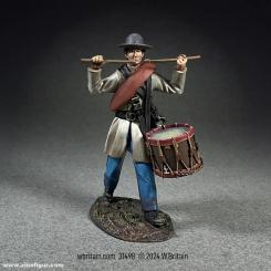 Confederate Infantry Drummer in Frock Coat Marching 