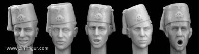 5 Heads French SS Handschar Fez 