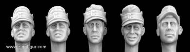 5 Heads German WW2 mountain Caps 