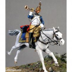 Trumpet Brigadier of Guard Dragoons, charging 