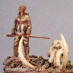 Magdalenian Hunter with Mammut Skull 