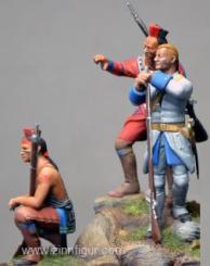 "New France" - Algonquin Indian and Bearn Infantryman 