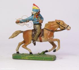 Indianer zu Pferd mit Lasso 
