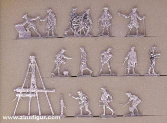 Artillerymen cleaning up 