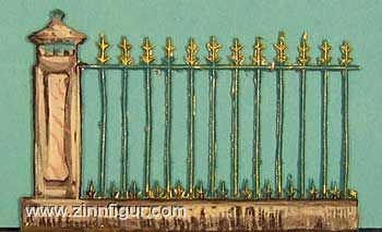 Trellis-work fence (wrought-iron decorated), pillar 