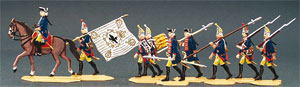 Preußische Garde-Grenadiere im Marsch 