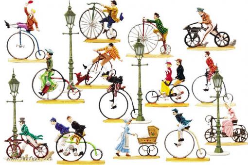 Assortment: Historical bicyclists 