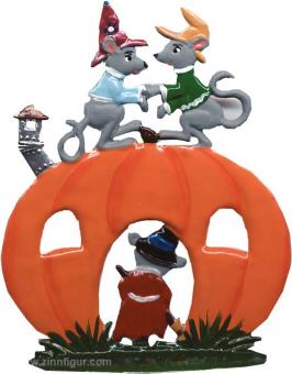 Mice on Halloween Pumpkin 