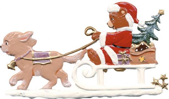 Santa Teddy in Dog Sled 
