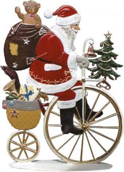 Santa Claus on High-Wheel Bicycle 