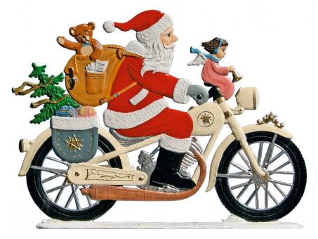 Weihnachtsmann auf Motorrad 
