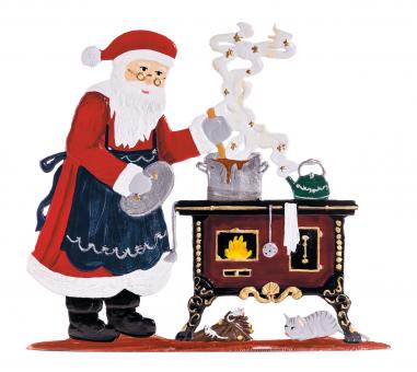 Der Weihnachtsmann beim Kochen 