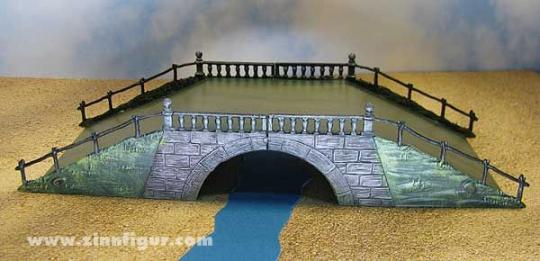Steinbrücke, plastisch, bemalt 