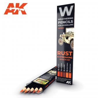 Weathering Pencils for Modelling. Rust & Streaking. Effects Set 