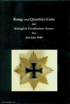 Zweng, C.: Rang- und Quartier-Listen der Königlich Preußischen Armee für das Jahr 1840 