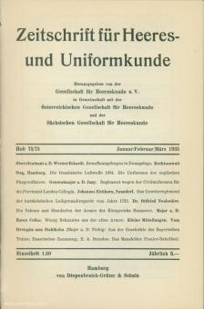 Gesellschaft für Heereskunde e. V. (Hrsg.): Zeitschrift für Heeres- und Uniformkunde. 4 Ausgaben 