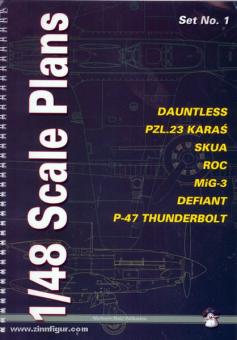 1/48 Scale Plans. Heft 1: Dauntless, Pzl.23 Karas, Skua, Roc, MiG-3, Defiant, P-47 Thunderbolt 