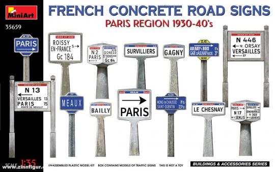 French Concrete Road Signs - Paris Region 1930-40's 