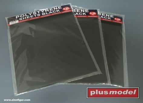 Große Polystyrolplatten - Schwarz 0,3 mm 