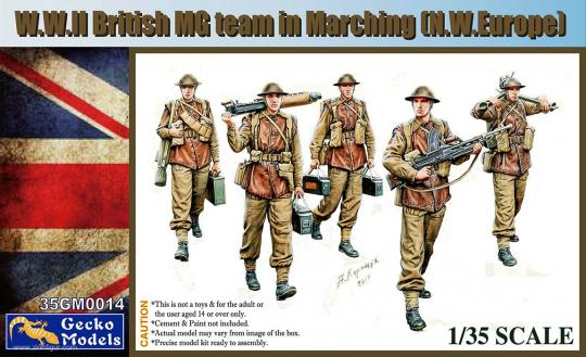 WWII British MG Team in Marching (NW Europe) 