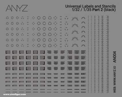 Universal Labels & Stencils (1:32 und 1:35) - Schwarz - Teil 2 