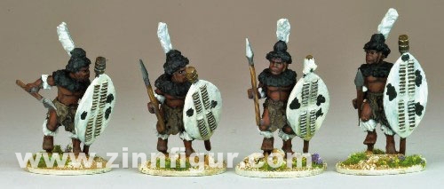 Matabele Krieger im vollen Ornat (Imbizo Regiment) 