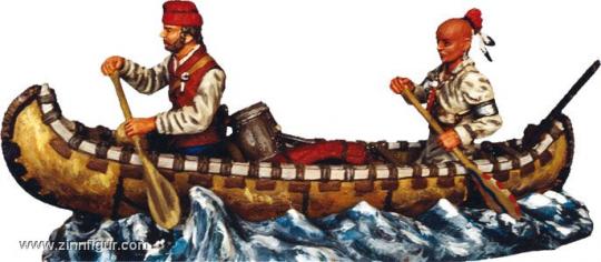 Kanu mit Trapper und Irokese 