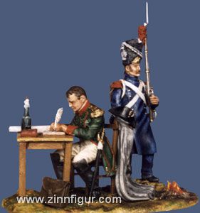 Napoleon am Schreibtisch, mit Garde-Grenadier 