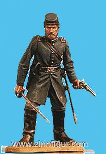 U.S. Infanterie-Offizier mit Degen und Revolver 