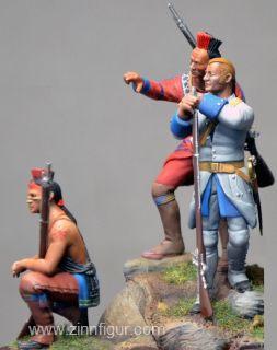 "Neufrankreich" - Algonquin Indianer und Bearn Infanterist 