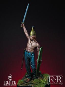 Celtic Warrior with Sword 3rd Century BC 75mm 1/24 Scale Unpainted Tin Figure 