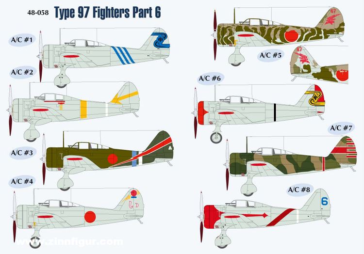 48-058 Lifelike 1/48 decals Type 97 Fighters Ki-27 Nate Part 6 for Hasegawa 